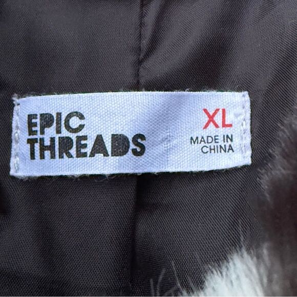 Epic Threads Big Girls Faux Fur Star Jacket Coat Black White Stars Whimsigoth XL - Picture 2 of 9